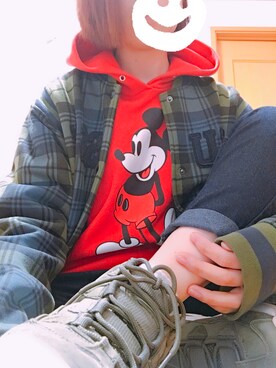 「STUSSY（ステューシー）のアイテム（ブルゾン）」を使った、alphaさん（レディース・163cm）の冬コーディネート