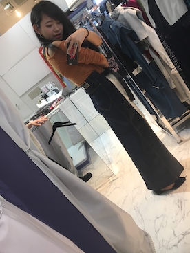 「M.Y.O.B（エム.ワイ.オー.ビー）のアイテム（スカート）」を使った、사쿠라⊿さん（レディース・170cm）の春コーディネート