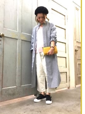 「アイテム（シャツワンピース）」を使った、タゾエさん（レディース・156cm・20代）の冬コーディネート
