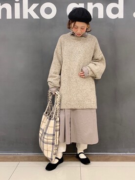 「ニコアンド」｜「アイテム（ハンチング/ベレー帽）」を使った、タゾエさん（レディース・156cm）の秋コーディネート