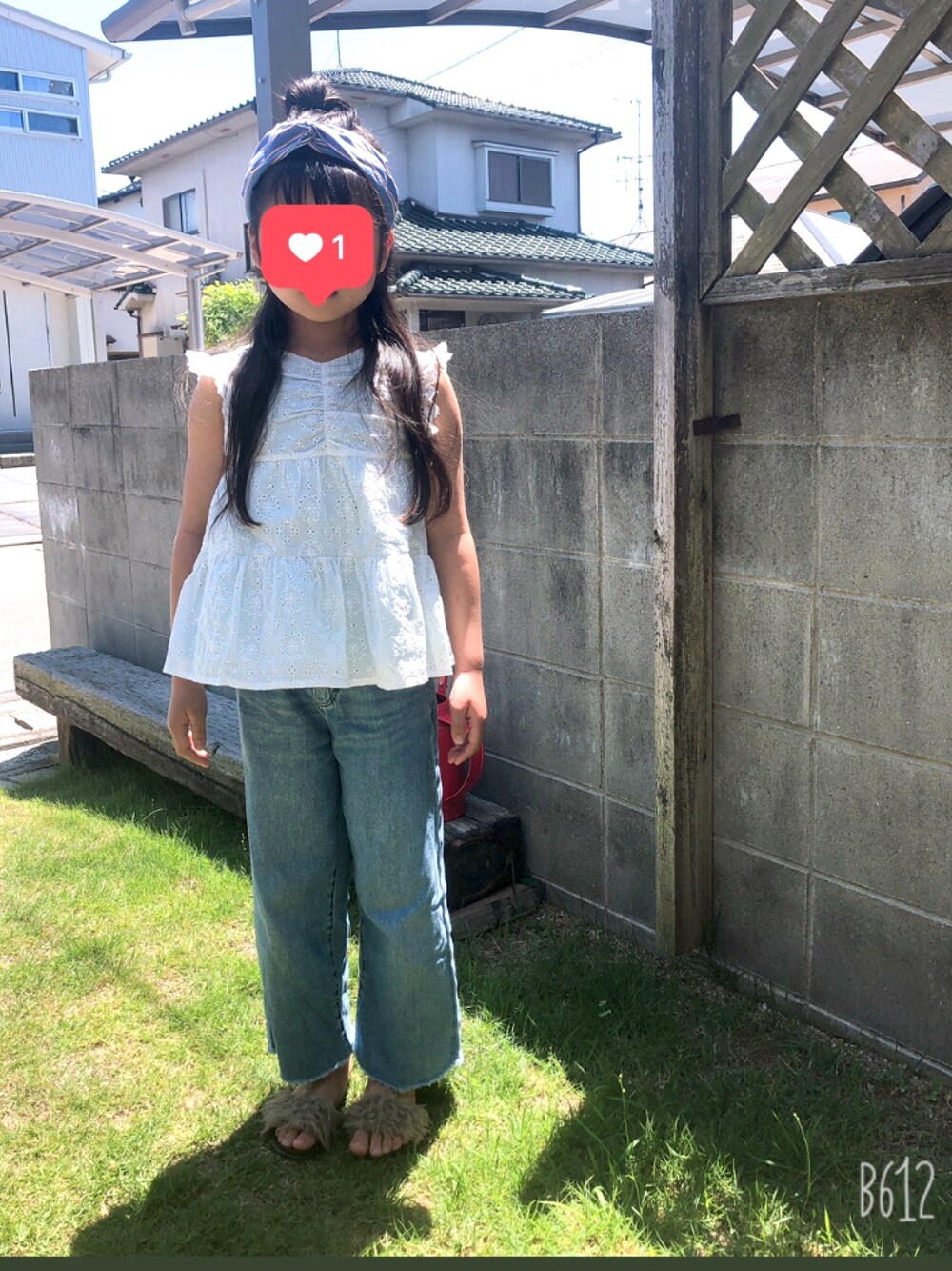 「apres les coursのレースチュニック（チュニック、ホワイト系）」を使った、y.sさん（キッズ・110cm）の夏コーディネートの1枚目の写真