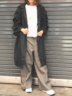 「袖ボリューム」｜「アイテム（ナイロンジャケット）」を使った、naoco37さん（レディース・155cm）の春コーディネート