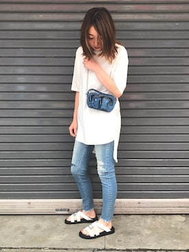 「Nunoo（ヌノー）のアイテム」を使った、naoco37さん（レディース・155cm）の夏コーディネート