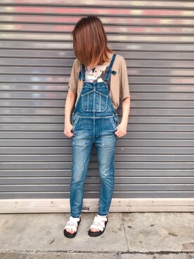 「surt（サート）のアイテム（オールインワン・サロペット）」を使った、naoco37さん（レディース・155cm）の夏コーディネート