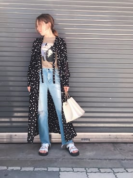 「Munich（ミューニック）のアイテム（シャツワンピース）」を使った、naoco37さん（レディース・155cm）の夏コーディネート