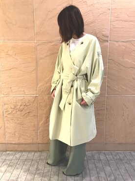 「TATRAS（タトラス）のアイテム（トレンチコート）」を使った、naoco37さん（レディース・155cm）の春コーディネート