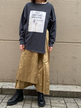 「EARIH（アーリ）のアイテム（スカート）」を使った、naoco37さん（レディース・155cm）の冬コーディネート