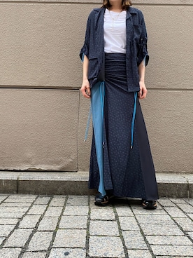 「EARIH（アーリ）のアイテム（スカート）」を使った、naoco37さん（レディース・155cm）の春コーディネート