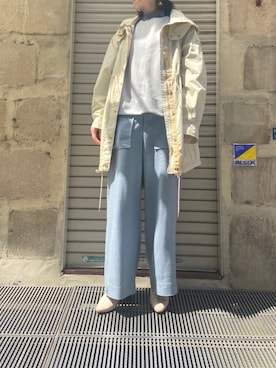 「TATRAS（タトラス）のアイテム（ステンカラーコート）」を使った、naoco37さん（レディース・155cm）の春コーディネート