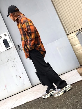 「BALENCIAGA」｜「アイテム（カバーオール）」を使った、Kiさん（メンズ・170cm）の冬コーディネート