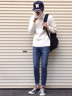 「Crisp（クリスプ）のアイテム（キャップ）」を使った、のっちっちさん（メンズ・172cm）の秋コーディネート