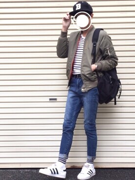 「Crisp（クリスプ）のアイテム（キャップ）」を使った、のっちっちさん（メンズ・172cm）の秋コーディネート