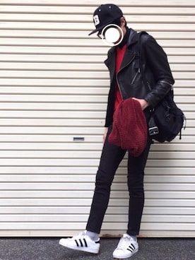 「Crisp（クリスプ）のアイテム（キャップ）」を使った、のっちっちさん（メンズ・172cm）の冬コーディネート