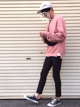 「Crisp（クリスプ）のアイテム（キャップ）」を使った、のっちっちさん（メンズ・172cm）の春コーディネート