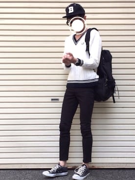 「Crisp（クリスプ）のアイテム（キャップ）」を使った、のっちっちさん（メンズ・172cm）の春コーディネート