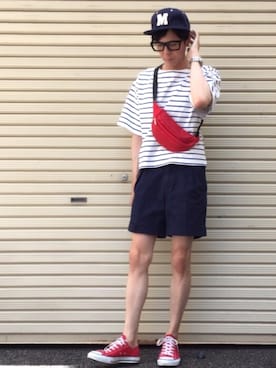 「Crisp（クリスプ）のアイテム（帽子）」を使った、のっちっちさん（メンズ・171cm）の夏コーディネート