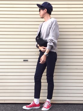 「Crisp（クリスプ）のアイテム（帽子）」を使った、のっちっちさん（メンズ・171cm）の春コーディネート