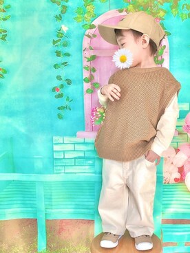 「ISOOK（アイスー）のアイテム」を使った、ぽ◡̈*.。さん（キッズ・90cm）の夏コーディネート