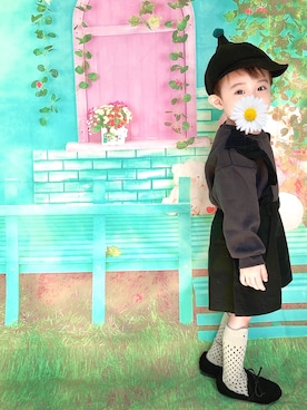 「アイテム（スウェット）」を使った、ぽ◡̈*.。さん（キッズ・90cm）の秋コーディネート