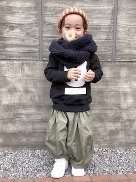 「アイテム（スウェット）」を使った、ぽ◡̈*.。さん（キッズ・90cm）の秋コーディネート
