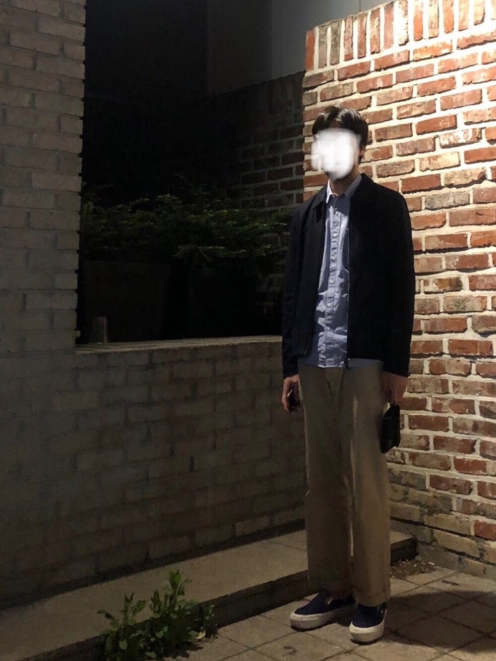 「今日のコーデ、今日の服、COS、無印良品、バンズ、韓国ファッション、韓国子供服、韓国ブランド、ネイビー、ポーター」｜「VANS VAULTのVANS VAULT / ヴァンズヴォルト：OG CLASSIC SLIP ON LX - (CANVAS) PEACOAT：VN-0UDFF9L[PIE]（スリッポン、ブルー系）」を使った、taewon365さん（メンズ・174cm）の春コーディネートの1枚目の写真