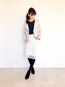 「アイテム（その他アウター、イエロー系）」を使った、FabulousAngelaさん（レディース・165cm）の冬コーディネート