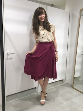 「膝丈スカート」｜FabulousAngelaさん（レディース・160cm）の夏コーディネート