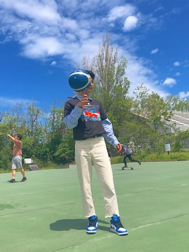 「idealism sound（イデアリズムサウンド）のアイテム」を使った、ぷーーんさん（メンズ・180cm）の春コーディネート