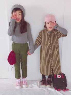 「SEVENDAYS=SUNDAY（セブンデイズサンデイ）のアイテム（ワンピース/ドレス）」を使った、K + H さん（キッズ・120cm）の冬コーディネート
