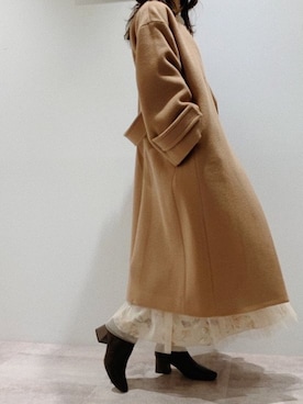 「アイテム（ダウンジャケット/コート、オレンジ系）」を使った、３９さん（レディース・162cm）の秋コーディネート