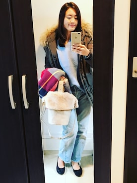 「FRAMeWORK（フレームワーク）のアイテム（ダウンジャケット/コート）」を使った、F♡さん（レディース・166cm）の冬コーディネート