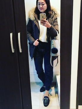 「FRAMeWORK（フレームワーク）のアイテム（ダウンジャケット/コート）」を使った、F♡さん（レディース・166cm）の冬コーディネート