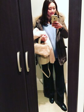 「FRAMeWORK（フレームワーク）のアイテム（ダウンジャケット/コート）」を使った、F♡さん（レディース・166cm）の冬コーディネート