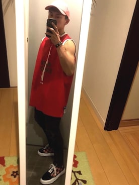 「ADER error（アーダーエラー）のアイテム（帽子）」を使った、R$xxakxさん（メンズ・169cm）の夏コーディネート