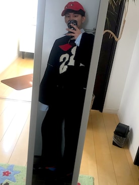 「Gosha Rubchinskiy（ゴーシャラブチンスキー）のアイテム（帽子）」を使った、R$xxakxさん（メンズ・169cm）の春コーディネート