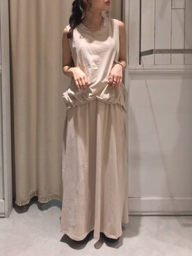 E Hyphen World Gallery イーハイフンワールドギャラリー の ギャザースカートセットアップ ワンピース Wear