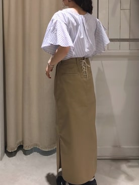 「Lee（リー）のアイテム（スカート）」を使った、にわちゃんさん（レディース・153cm）の夏コーディネート