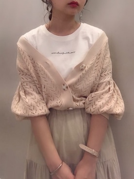 「オフホワイト」｜「アイテム（その他）」を使った、にわちゃんさん（レディース・153cm）の夏コーディネート