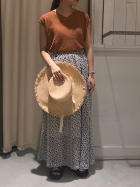 「ノースリーブニット」｜「アイテム（その他）」を使った、にわちゃんさん（レディース・153cm）の夏コーディネート