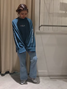 「FILA（フィラ）のアイテム（スウェット）」を使った、にわちゃんさん（レディース・153cm）の秋コーディネート