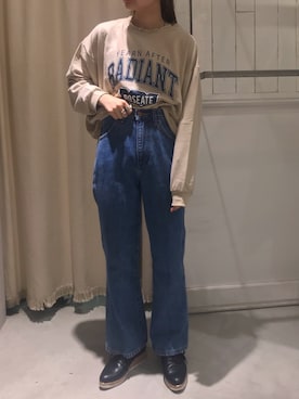「Wrangler」｜「アイテム（その他）」を使った、にわちゃんさん（レディース・153cm）の秋コーディネート
