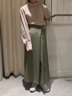 「タックスカート」｜「アイテム（その他）」を使った、にわちゃんさん（レディース・153cm）の秋コーディネート