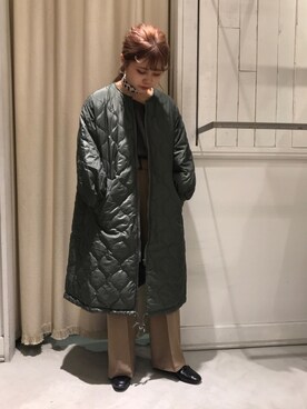 「カラーコート」｜「アイテム（ブルゾン）」を使った、にわちゃんさん（レディース・153cm）の秋コーディネート