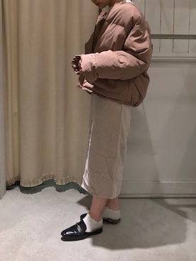 「ショートダウン」｜「アイテム（ブルゾン）」を使った、にわちゃんさん（レディース・153cm）の秋コーディネート