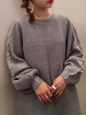 「ボリュームニット」｜「アイテム（その他）」を使った、にわちゃんさん（レディース・153cm）の秋コーディネート