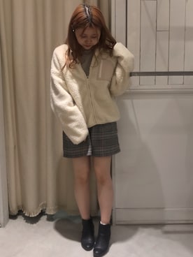 「グレンチェック」｜「アイテム（その他）」を使った、にわちゃんさん（レディース・153cm）の冬コーディネート
