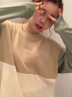 「FILA（フィラ）のアイテム（スウェット）」を使った、にわちゃんさん（レディース・153cm）の冬コーディネート