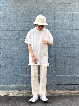 「オフホワイト」｜「アイテム（その他）」を使った、にわちゃんさん（レディース・153cm）の春コーディネート