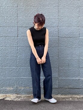 「フリルネック」｜「アイテム（その他）」を使った、にわちゃんさん（レディース・153cm）の春コーディネート