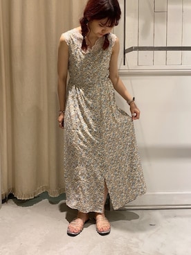 「エプロンワンピース」｜「アイテム（その他）」を使った、にわちゃんさん（レディース・153cm）の夏コーディネート